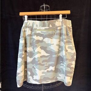 2 piece Chico's Camouflage Skort and matching Sleeveless Shirt- Green and Tan